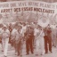Manifestation populaire du Mouvement de la Paix contre les essais, dans une petite ville du Rhône (1990)